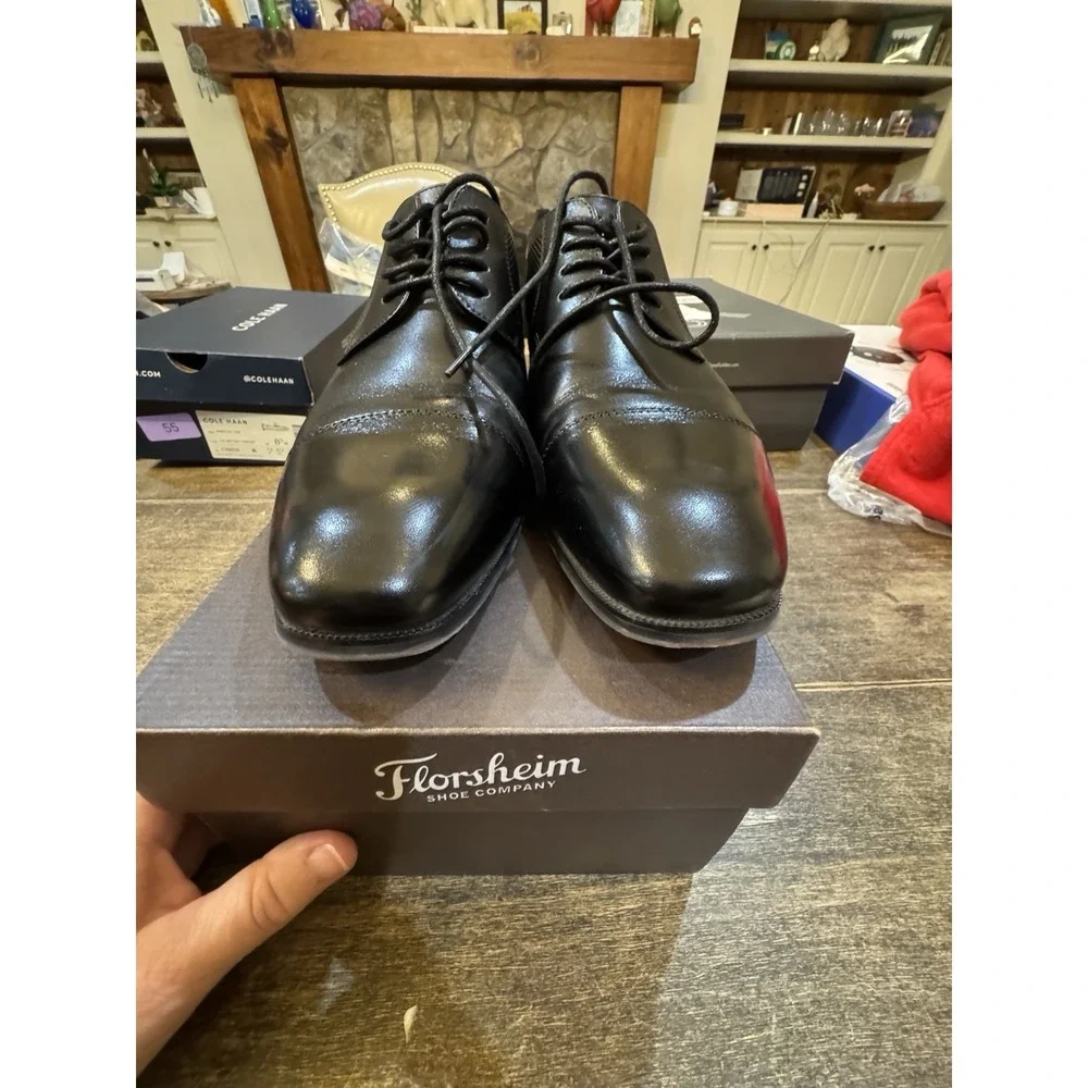 Florsheim Men's Calipa Cap Toe Oxford Black Size 8.5 D‎